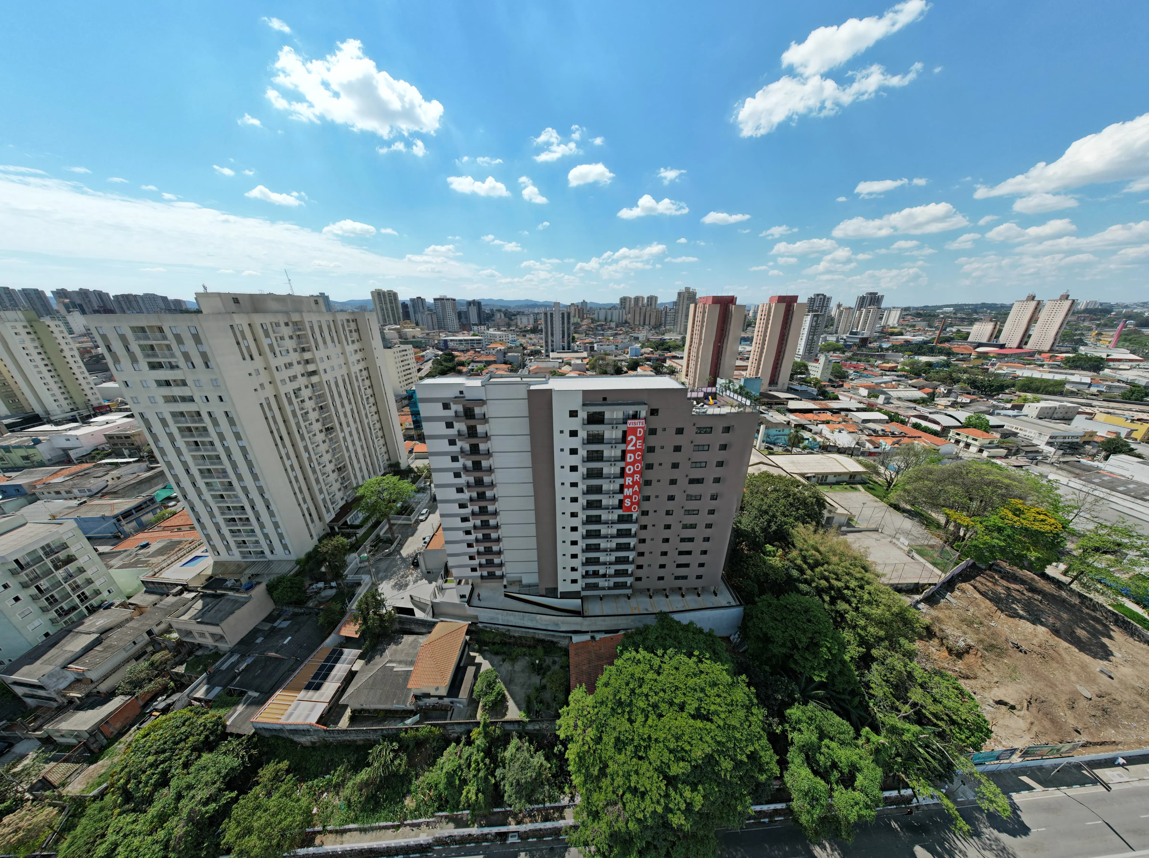 Vista aérea do Spazio Residence Guarulhos, no centro da cidade